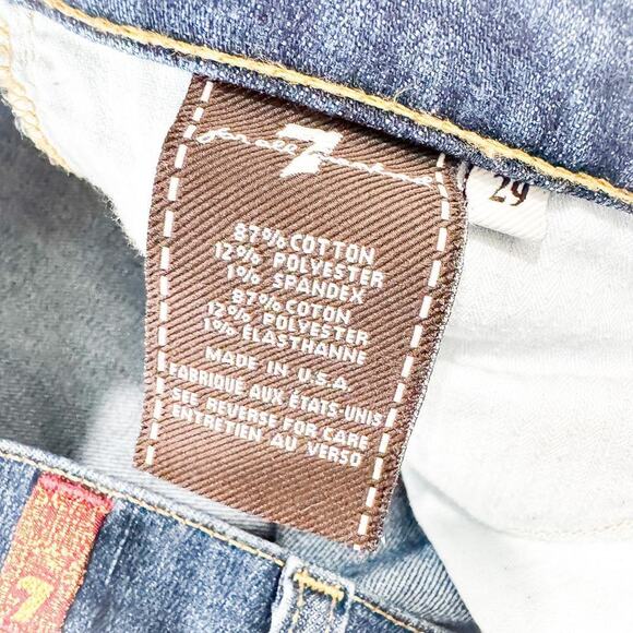 7 For All Mankind Bootcut Flare Bottom Dark Wash Denim Jeans SIze 29 - Picture 7 of 9
